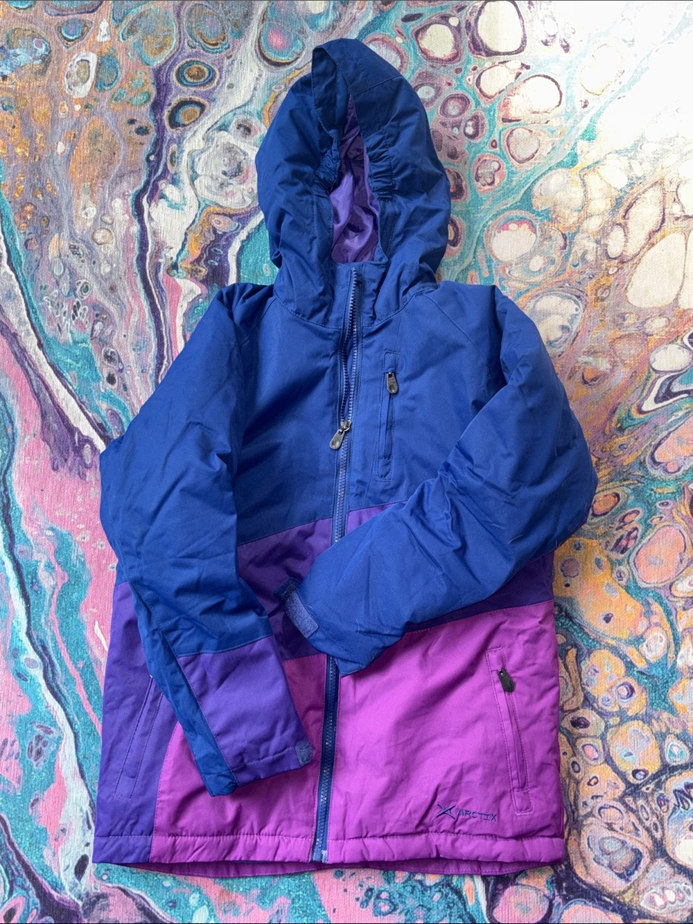 Arctix Blue and Purple Kids Puffer Jacket